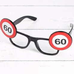 Brille mit Verkehrszeichen zum 60. Geburtstag oder Jubiläum