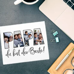 Brillenputztuch als Fotogeschenk für den besten Papa