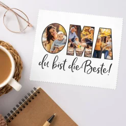 Brillenputztuch mit Fotoaufdruck für die beste Oma