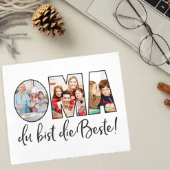 Brillenputztuch mit Fotoaufdruck für die beste Oma
