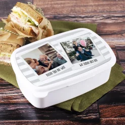 Brotdose mit Polaroid-Fotomotiv und Ihren Wunschtexten bedruckt