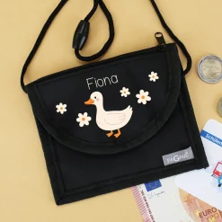 Brustbeutel personalisierbar mit Name & Enten Motiv | Geschenk für Mädchen | Farbauswahl