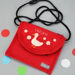 Brustbeutel personalisierbar mit Name & Enten Motiv | Geschenk für Mädchen | Farbauswahl