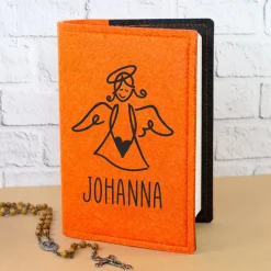 Buchhülle für Gotteslob mit Engel Motiv und Name personalisiert | Schutzhülle für Gesangbuch & Bibel
