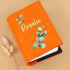 Buchhülle für Gotteslob mit Eukalyptus Motiv und Name | Personalisierte Schutzhülle für Gesangbuch