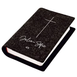 Buchhülle für Gotteslob mit Kreuz & Ichthys Fisch | Personalisierte Schutzhülle für Gesangbuch mit Name