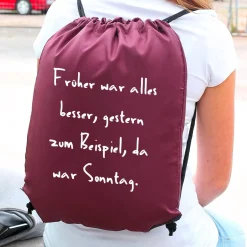 Bunte Rucksäcke mit Ihrem individuellen Wunschtext bedruckt