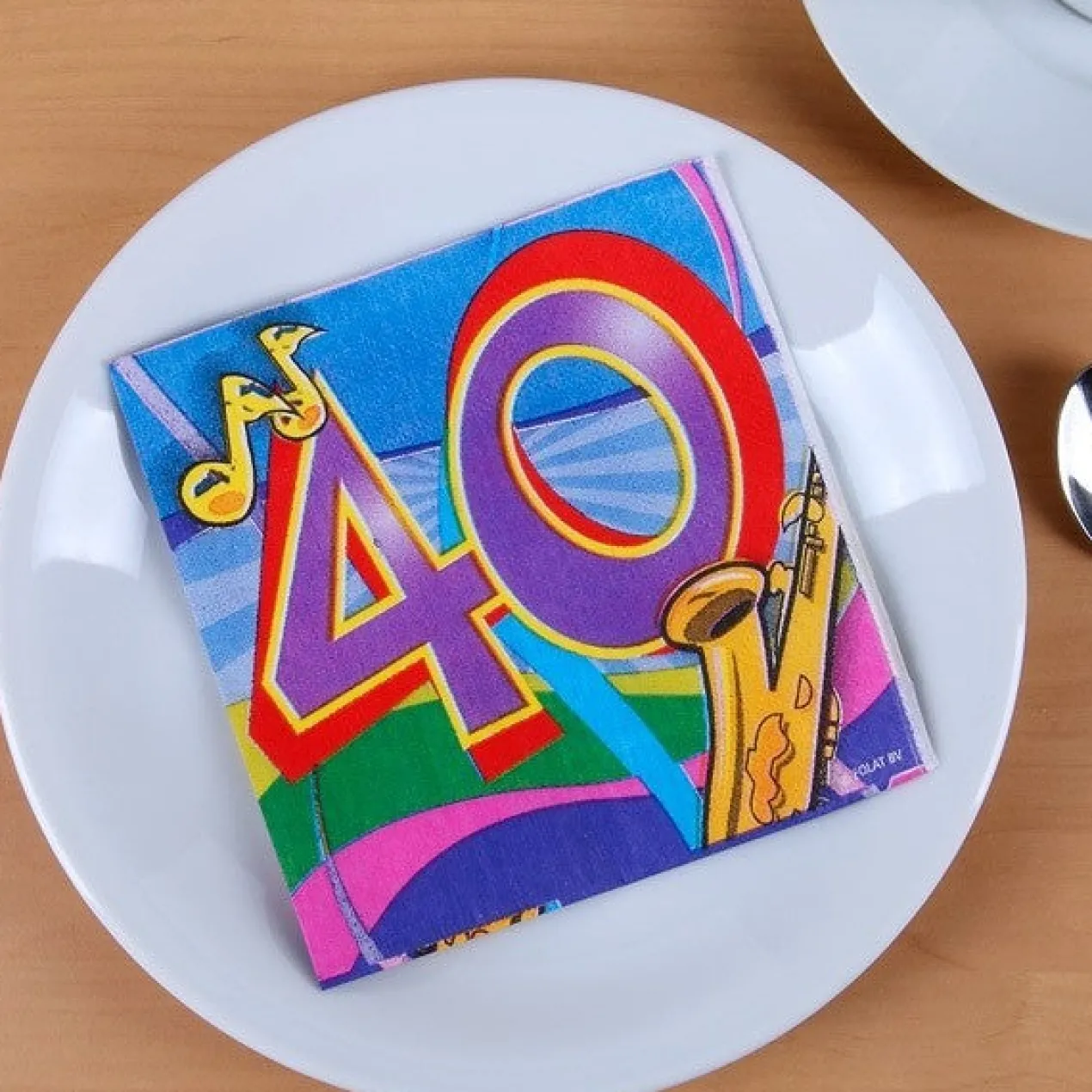 Bunte Servietten zum 40. Geburtstag