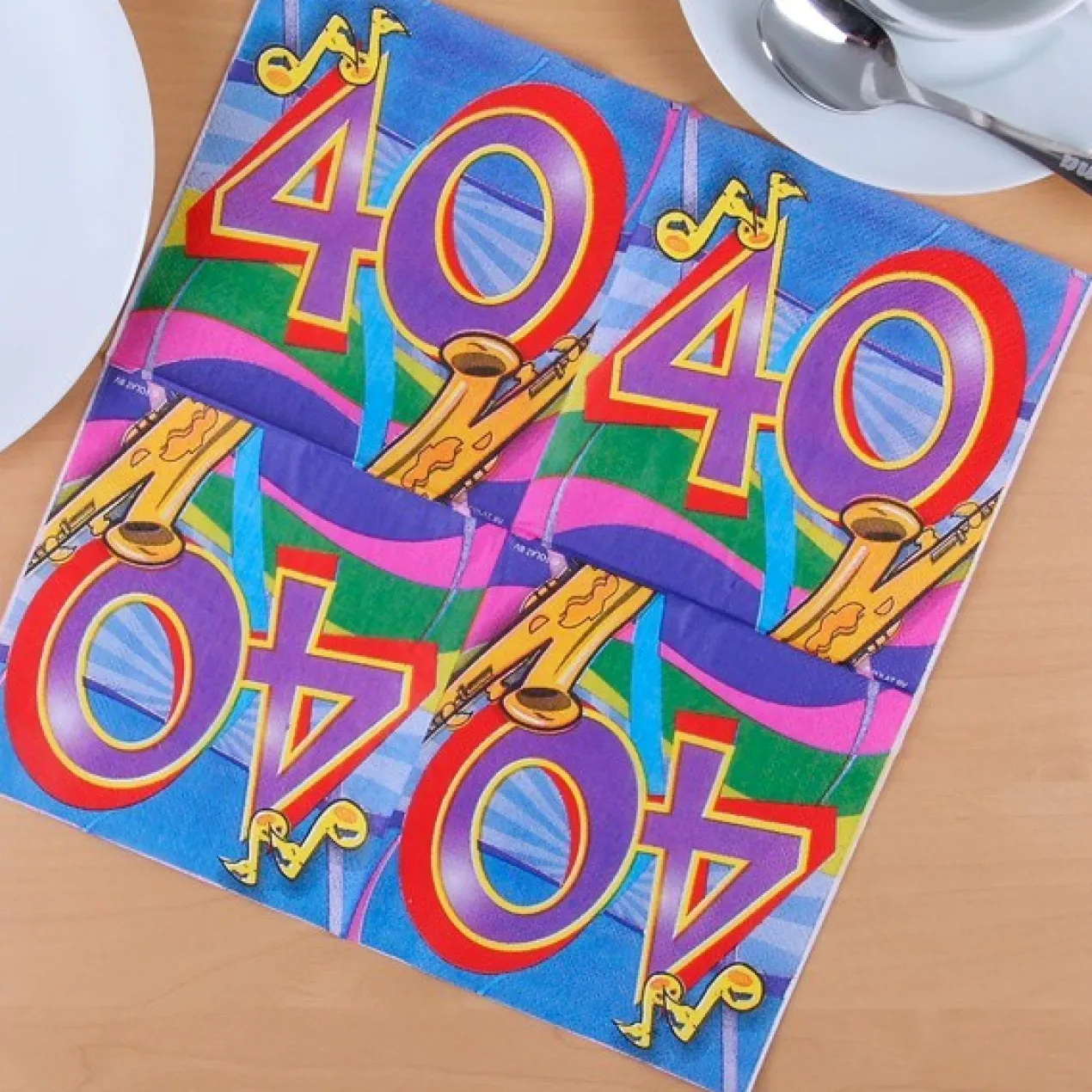 Bunte Servietten zum 40. Geburtstag