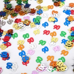 buntes Zahlenkonfetti zum 90. Geburtstag