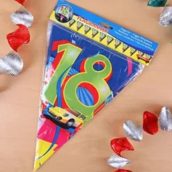 Bunte Wimpelkette zum 18. Geburtstag