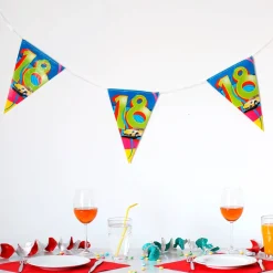 Bunte Wimpelkette zum 18. Geburtstag