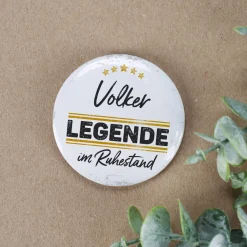 Button - Eine Legende geht in Rente - mit Namensaufdruck in 2 Größen