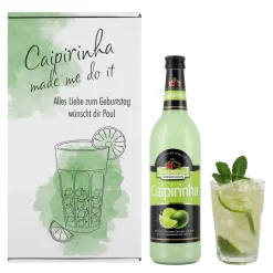 Caipirinha Cocktailset mit graviertem Glas und schöner Geschenkverpackung