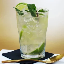 Caipirinha Cocktailset mit graviertem Glas und schöner Geschenkverpackung