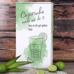 Caipirinha Cocktailset mit graviertem Glas und schöner Geschenkverpackung