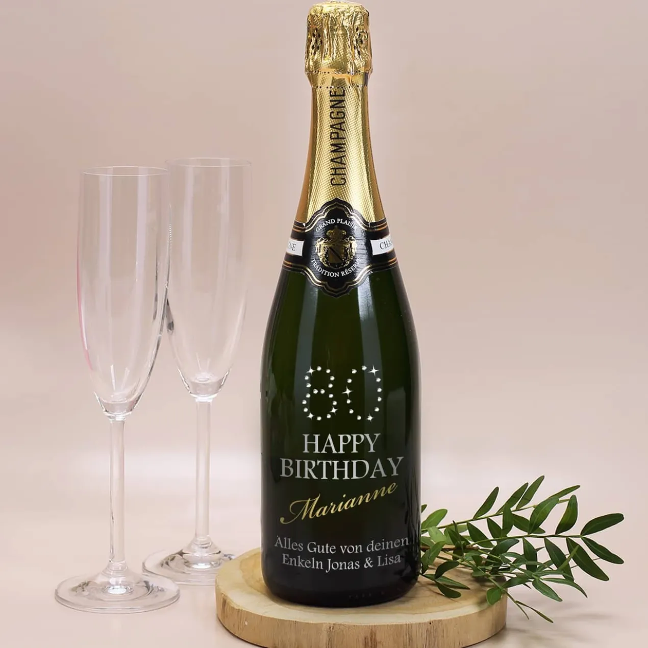 Champagner zum 80. Geburtstag MADE WITH SWAROVSKI® ELEMENTS