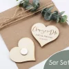 Change the Date Magnete in Herzform im 5er Set mit Namensgravur und Datum