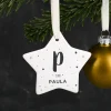 Christbaumanhänger mit Name und Initiale bedruckt