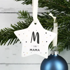 Christbaumanhänger mit Name und Initiale bedruckt