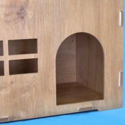 clipfritz Katzenhaus aus Holz personalisiert mit Name & Wunschtext | Geschenk für Katzen