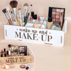 clipfritz Make up Organizer aus Holz | Kosmetik Aufbewahrung als Geschenk für Frauen