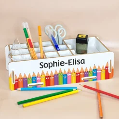 clipfritz Stiftebox aus Holz personalisierbar mit Name | Organizer als Geschenk für Kinder