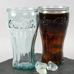 Coca-Cola Glas in klassischer retro Form 400ml | Trinkglas als Geschenk | Nachhaltig & Handgefertigt