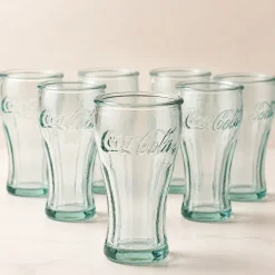 Coca Cola Schnapsgläser 6er Set handgefertigt 5cl | Retro Stamper aus recyceltem Glas