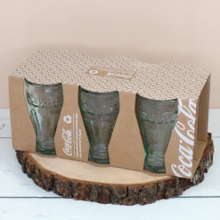Coca Cola Schnapsgläser 6er Set handgefertigt 5cl | Retro Stamper aus recyceltem Glas