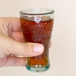 Coca Cola Schnapsgläser 6er Set handgefertigt 5cl | Retro Stamper aus recyceltem Glas