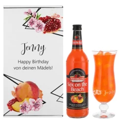 Cocktail-Set mit graviertem Glas in persönlicher Verpackung