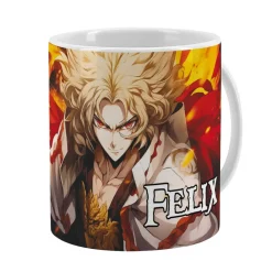 Coole Anime Tasse mit sechs Charakteren und Name