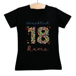 Damenshirt zum 18. Geburtstag mit Name und Wunschtext