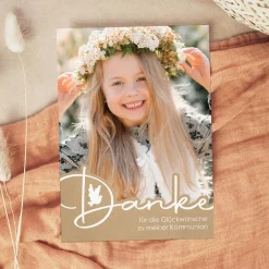 Danke - Fotokarte als Danksagung zur Kommunion, Konfirmation oder Taufe
