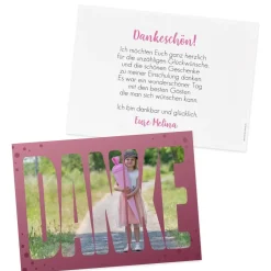 Dankekarte mit Ihrem Foto - verschiedene Hintergründe wählbar