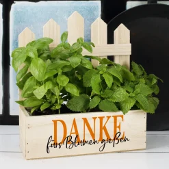 Danke - Pflanzkiste mit Ihrem Wunschtext