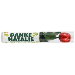 Danke - Schokorose mit Name und Wunschtext personalisiert