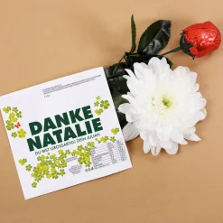 Danke - Schokorose mit Name und Wunschtext personalisiert
