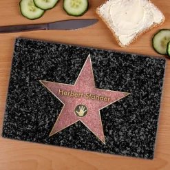 Das Glasbrettchen für Stars mit Wunschname Road of Fame