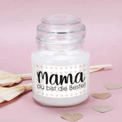 Das größte Glück ist, eine Mama wie Dich zu haben. - Geschenkset mit Wein und Duftkerze