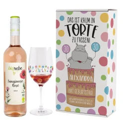 Das ist kaum in Torte zu fassen! Wein Geschenkset zum Geburtstag mit Biorebe Wein