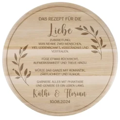 Das Rezept für die Liebe - Holzbrettchen als Hochzeitsgeschenk