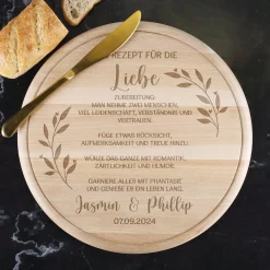 Das Rezept für die Liebe - Holzbrettchen als Hochzeitsgeschenk