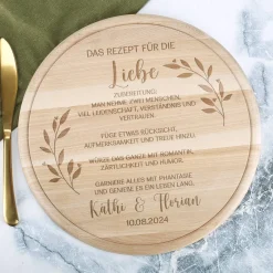 Das Rezept für die Liebe - Holzbrettchen als Hochzeitsgeschenk