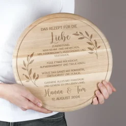 Das Rezept für die Liebe - Holzbrettchen als Hochzeitsgeschenk