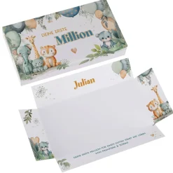 Deine erste Million - Überraschungsbox für Geldgeschenke zu Geburt, Taufe, Geburtstag