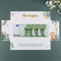 Deine erste Million - Überraschungsbox für Geldgeschenke zu Geburt, Taufe, Geburtstag