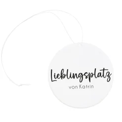 Deko Acryl Anhänger 'Lieblingsplatz' personalisierbar mit Wunschtext | Dekoration für zu Hause