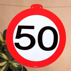 Deko Girlande - Verkehrszeichen 50